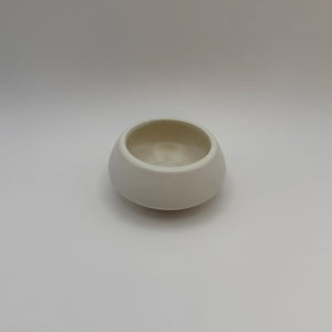 White ceramic decorative bowl viewed from above