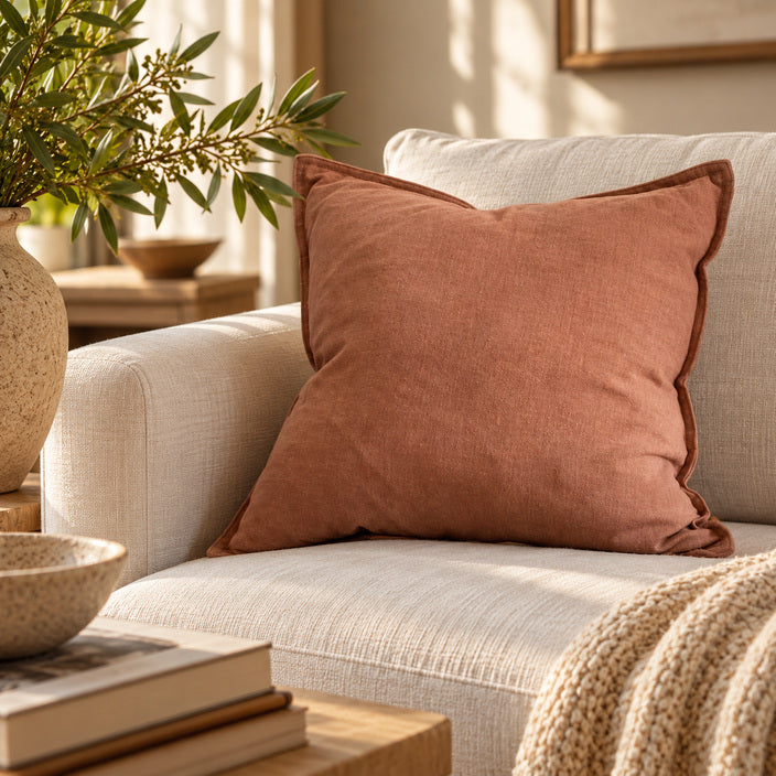 Vegetable-Dyed Linen Cushion Cover