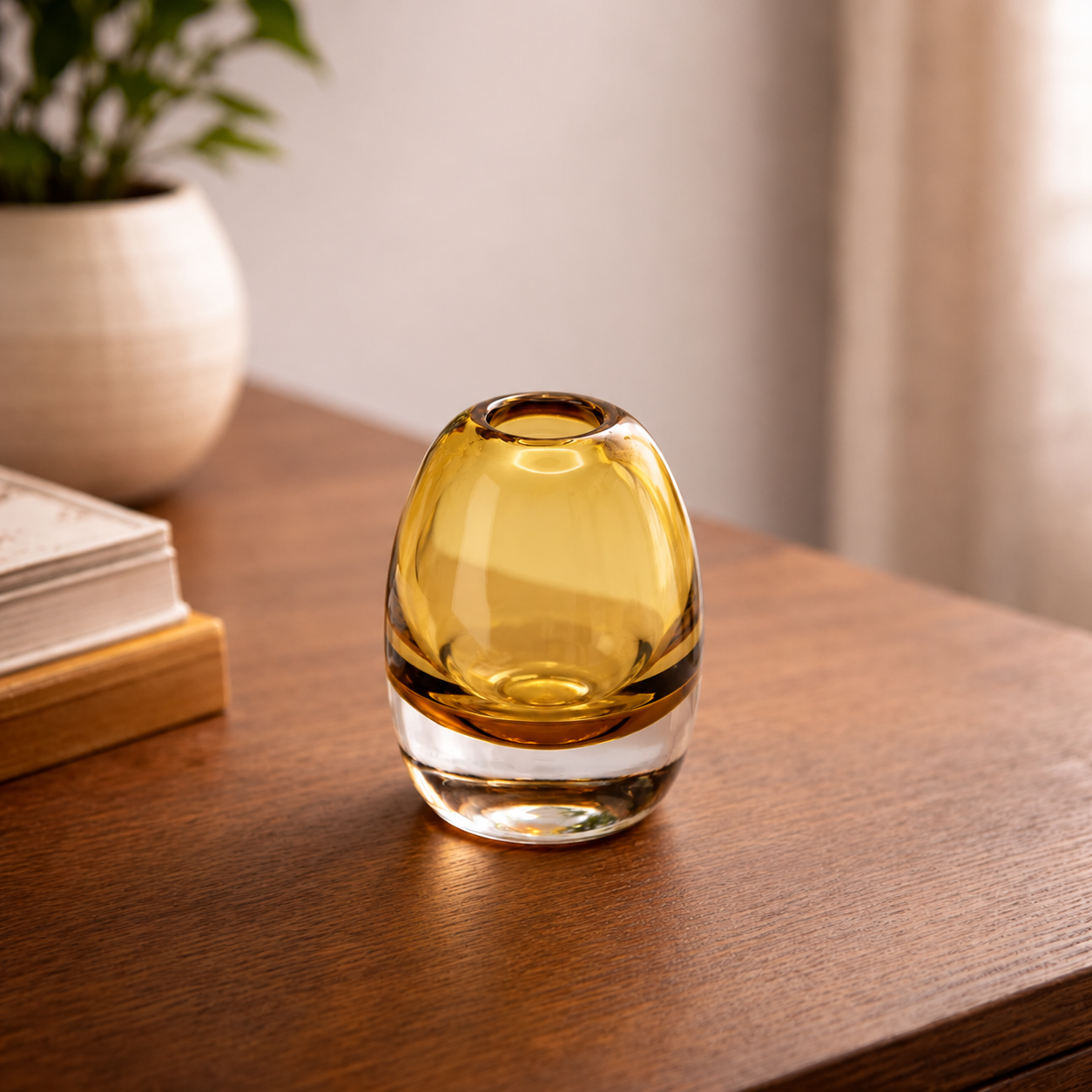 Amber Glass Bud Vase – Small